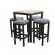 EXPERT WOOD antracit - zahradní gastro barová souprava 4+1