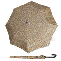 KNIRPS T.760 CHECK BEIGE - elegantní holový vystřelovací deštník
