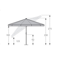 NASSAU 2,5 m – zahradní slunečník D-852