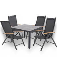 BERGAMO EXPERT WOOD - hliníková sedací souprava 4+1