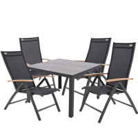 BERGAMO EXPERT WOOD - hliníková sedací souprava 4+1