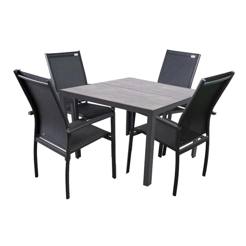 BERGAMO EXPERT ANTRACIT - hliníková sedací souprava 4+1