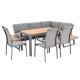 EXPERT PLUS AVERSA TEAK - zahradní 6-dílná hliníková jídelní souprava
