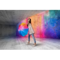 KNIRPS A.760 STICK AUTOMATIC Rainbow - elegantní holový vystřelovací deštník