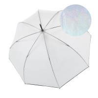 Knirps C.760 Stick Transparent Stardust Black - průhledný dámský holový deštník